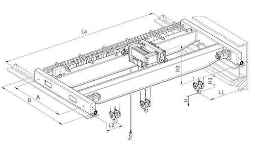 Double Girder Overhead Crane Drawing