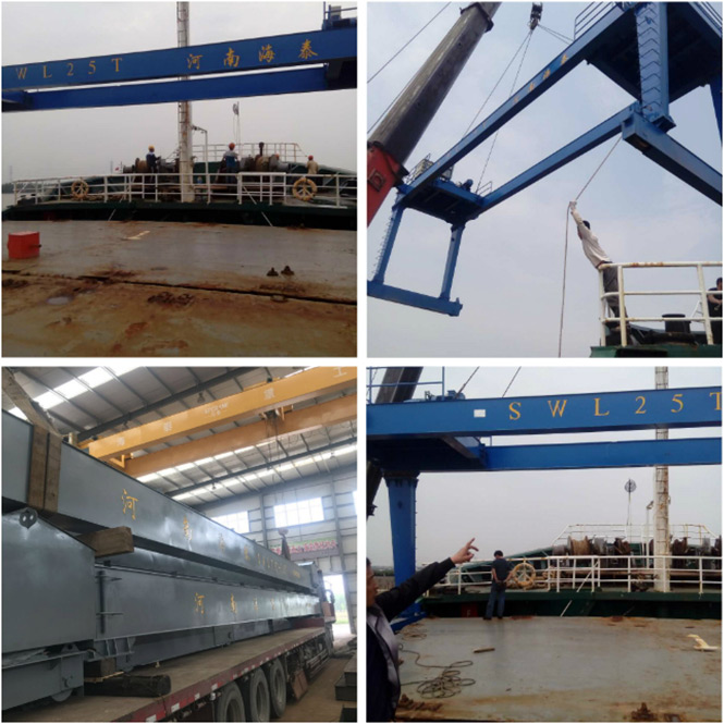 Hydraulic hatch cover lifting gantry crane