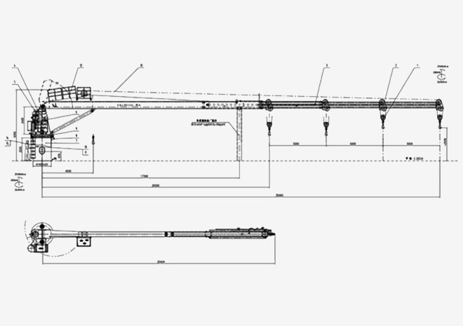 Marine Telescopic Boom Crane Drawing