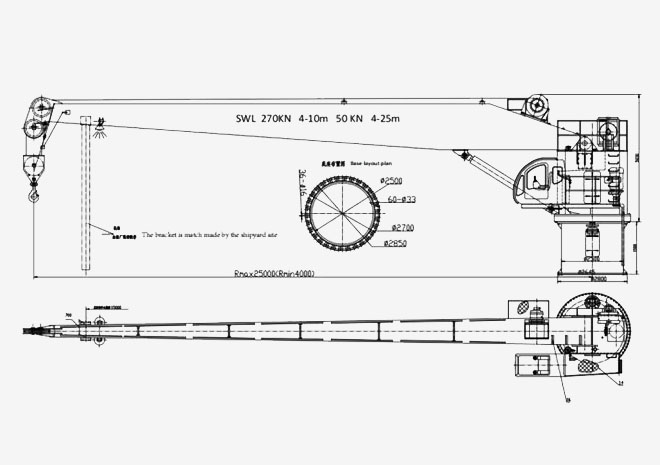 Marine Deck Crane Drawing