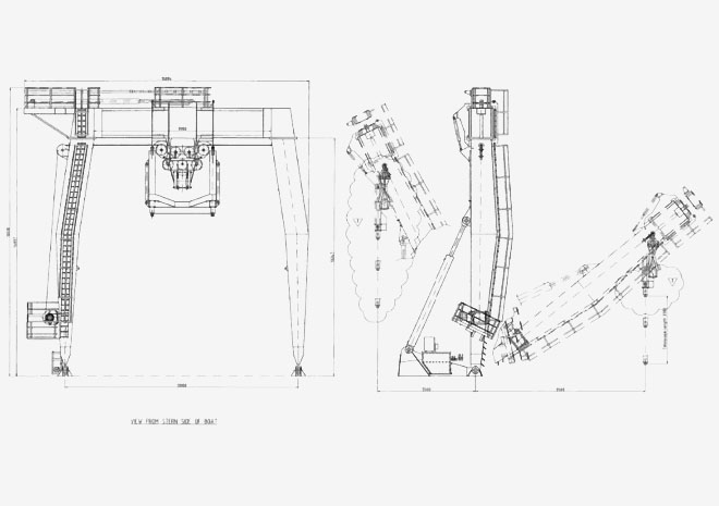 Marine Stern Crane Drawing